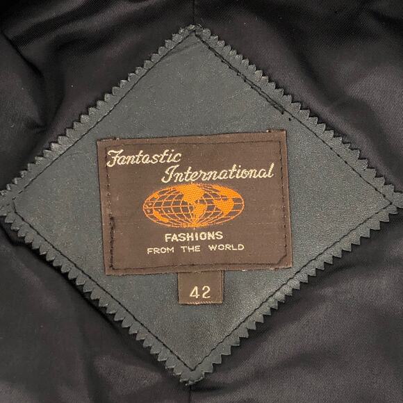 90s black leather blazer jacket 1990s vintage - Picture 6 of 12